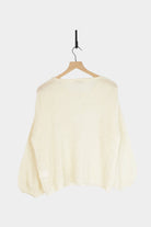 Ichi Antiquites - Peru Knit Boucle Sweater - White - Knitwear - YUCCA, ageless fashion, Japanese clothing for women.