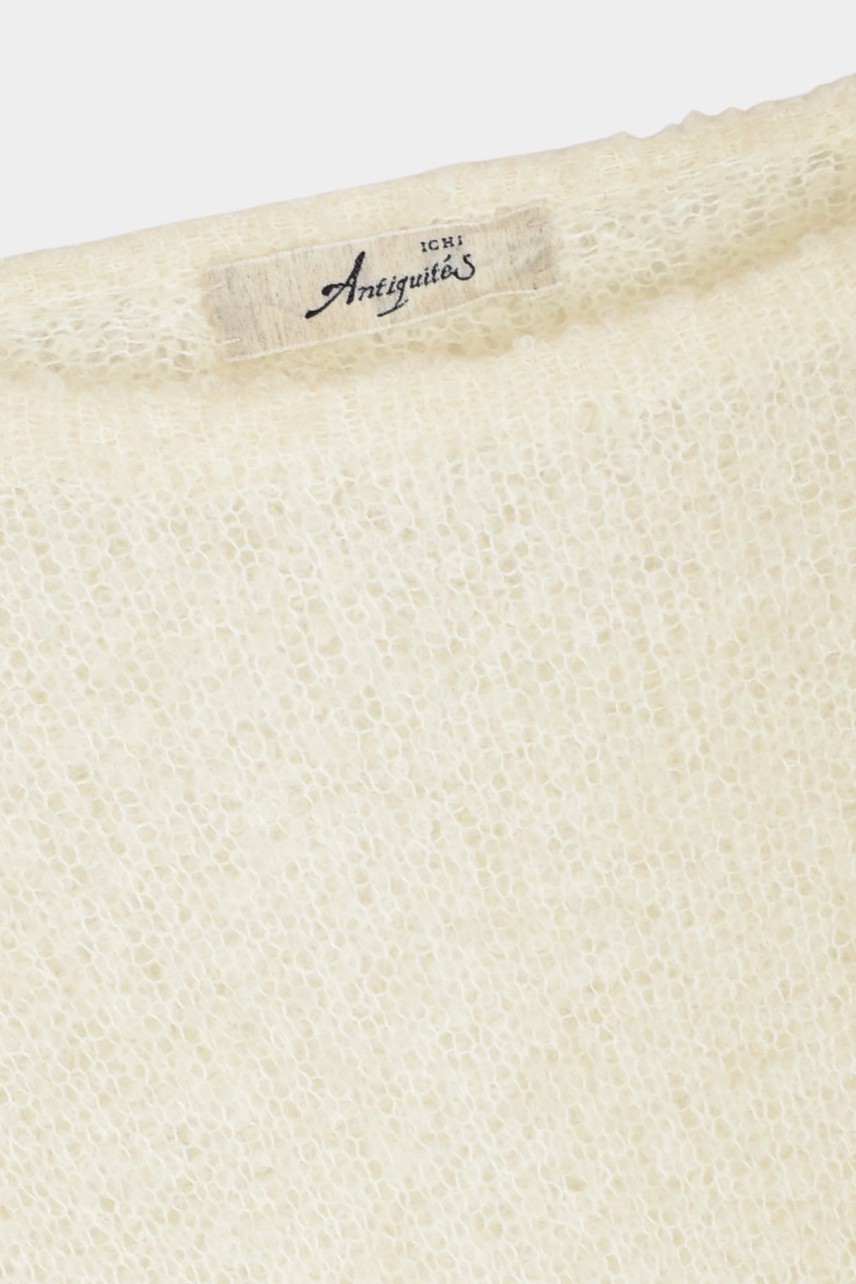 Ichi Antiquites - Peru Knit Boucle Sweater - White - Knitwear - YUCCA, ageless fashion, Japanese clothing for women.