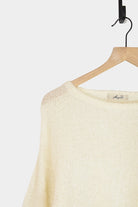 Ichi Antiquites - Peru Knit Boucle Sweater - White - Knitwear - YUCCA, ageless fashion, Japanese clothing for women.