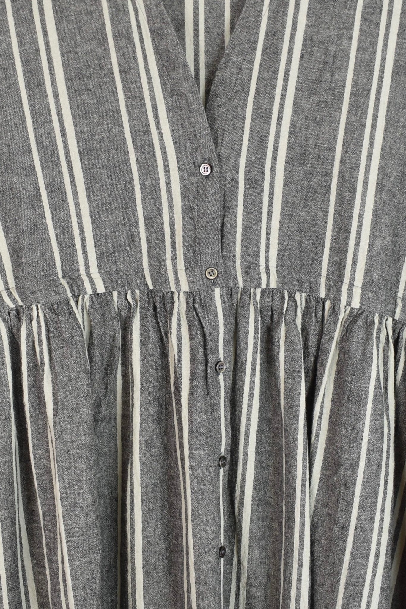 Ichi Antiquités - Random Stripe Dress - Gray - YUCCA, high quality capsule wardrobe, boutiques denver, elevated basics.