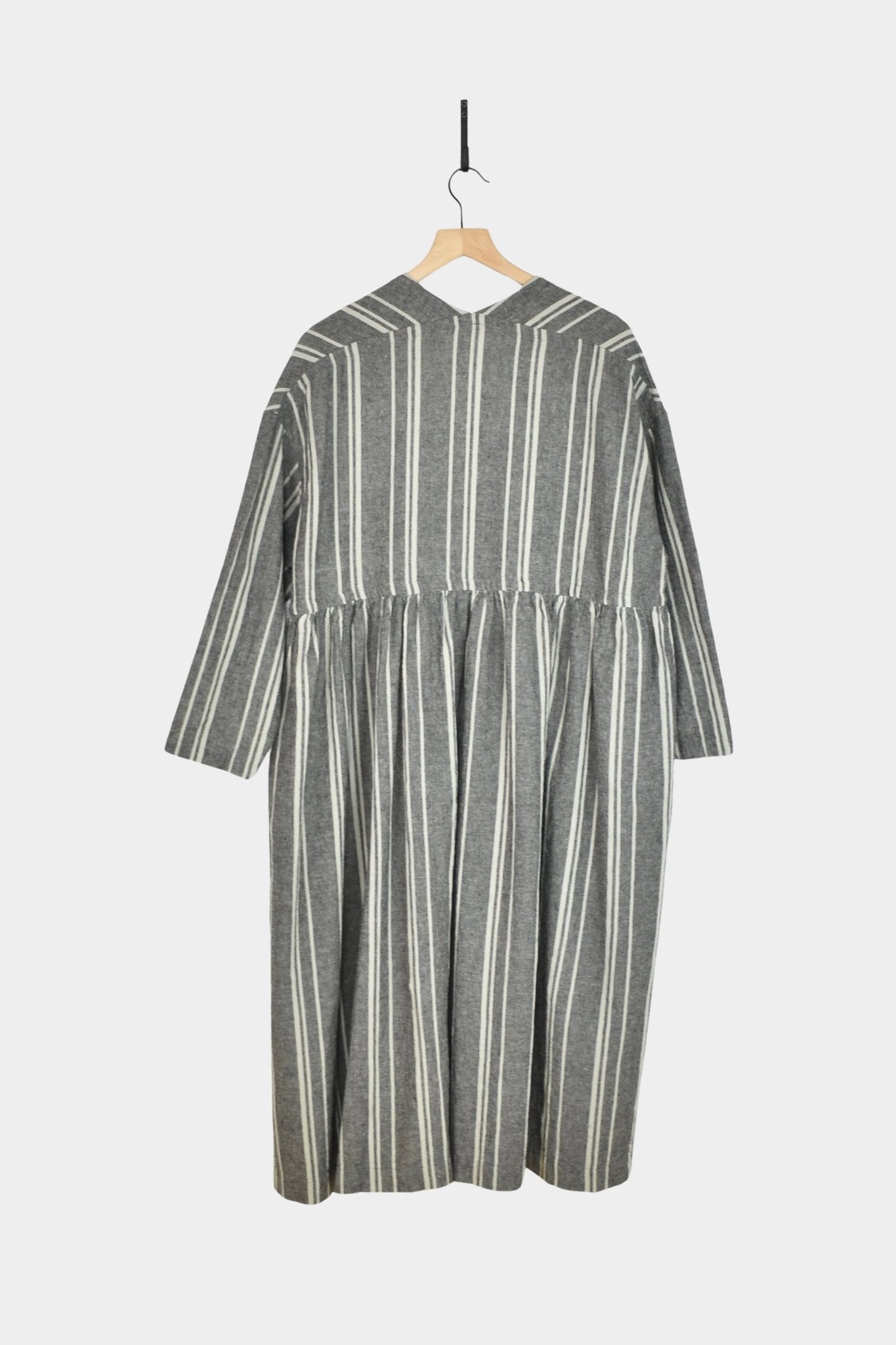 Ichi Antiquités - Random Stripe Dress - Gray - YUCCA, high quality capsule wardrobe, boutiques denver, elevated basics.