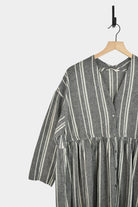 Ichi Antiquités - Random Stripe Dress - Gray - YUCCA, high quality capsule wardrobe, boutiques denver, elevated basics.