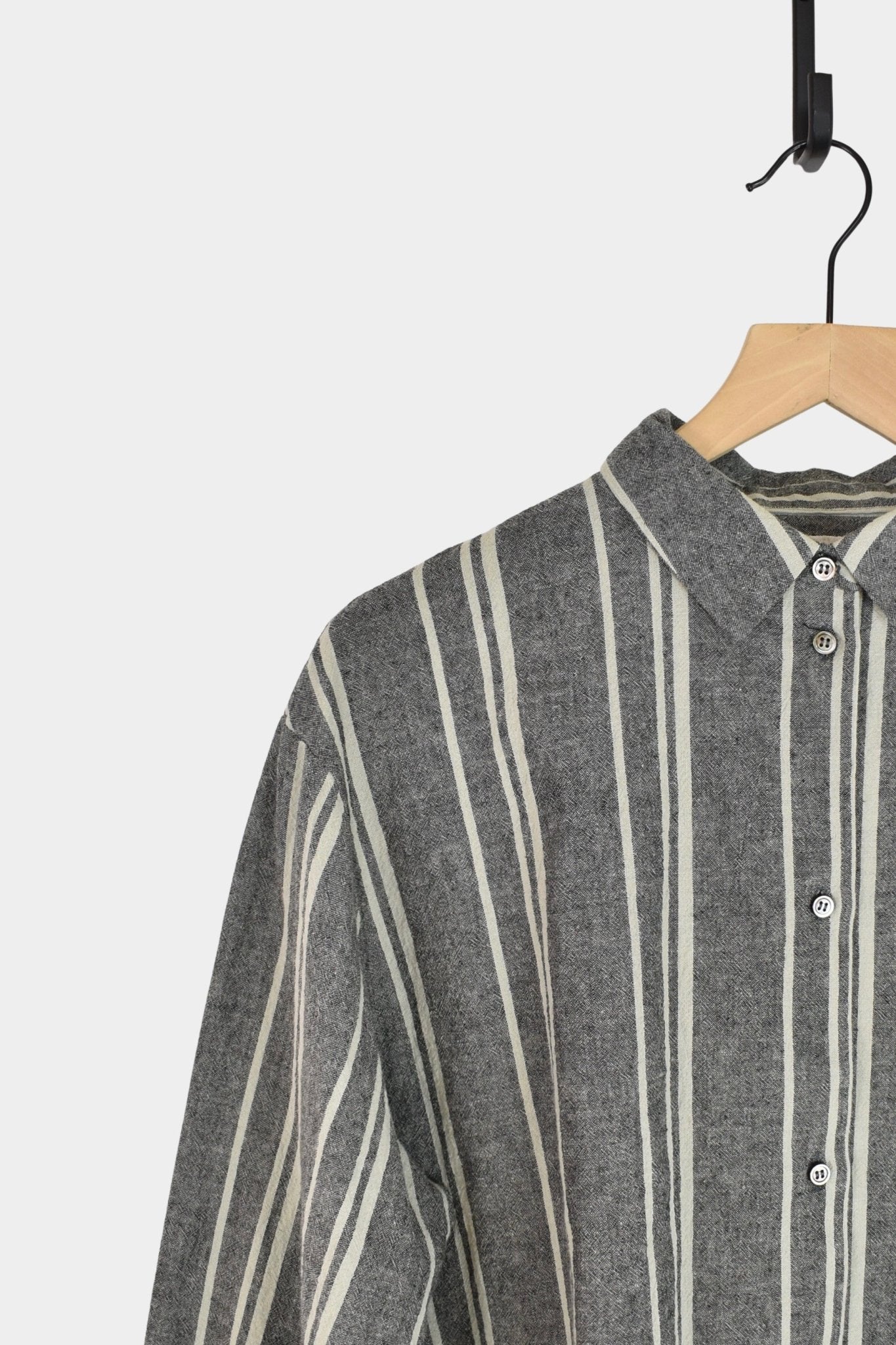 Ichi Antiquités - Random Stripe Shirt - Gray - YUCCA, high quality capsule wardrobe, boutiques denver, elevated basics.