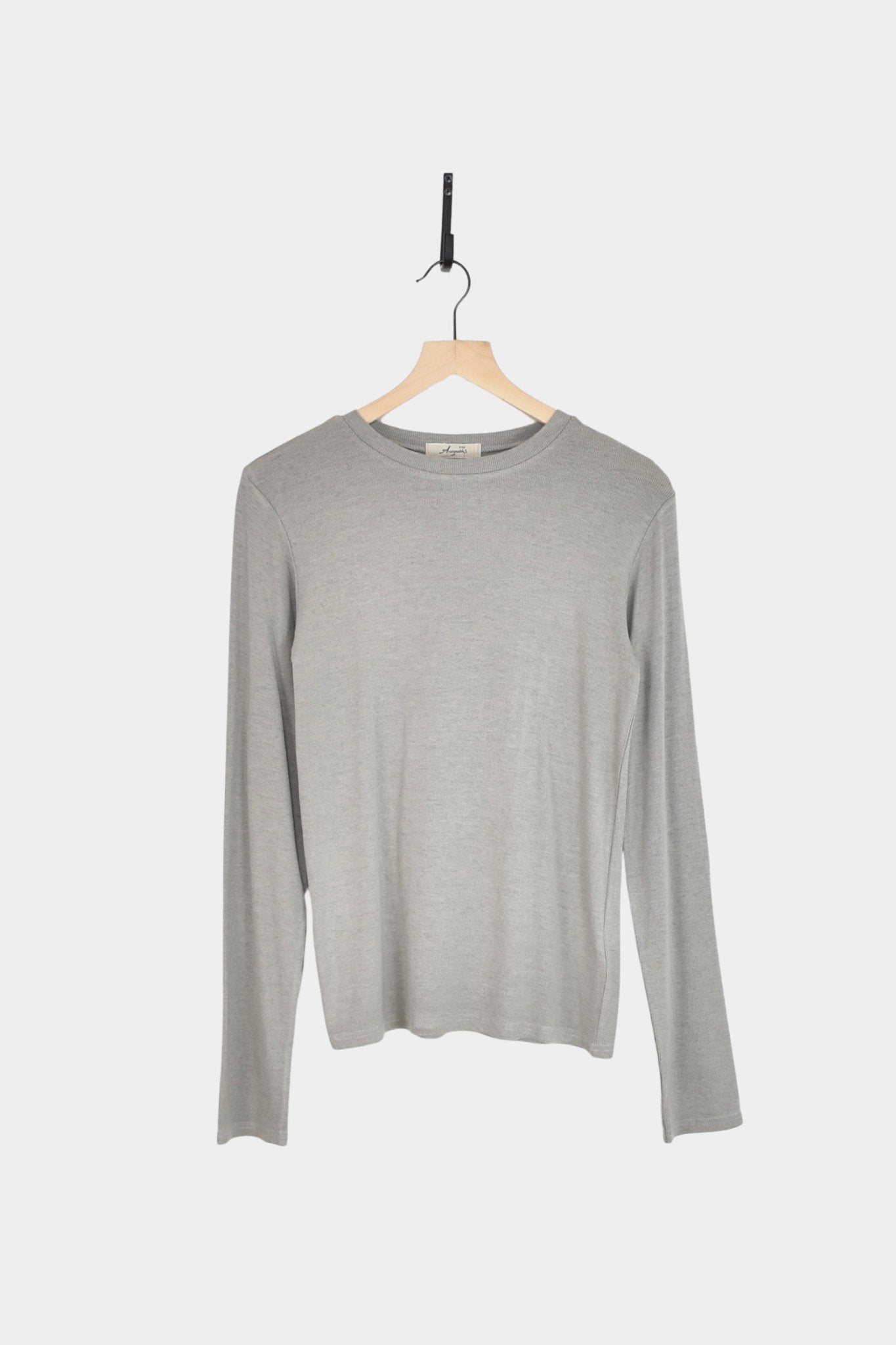 Ichi Antiquités - Rib Crew Neck - Gray - YUCCA, ageless fashion, Japanese clothing for women, at the moment clothes.