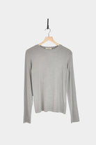 Ichi Antiquités - Rib Crew Neck - Gray - YUCCA, ageless fashion, Japanese clothing for women, at the moment clothes.