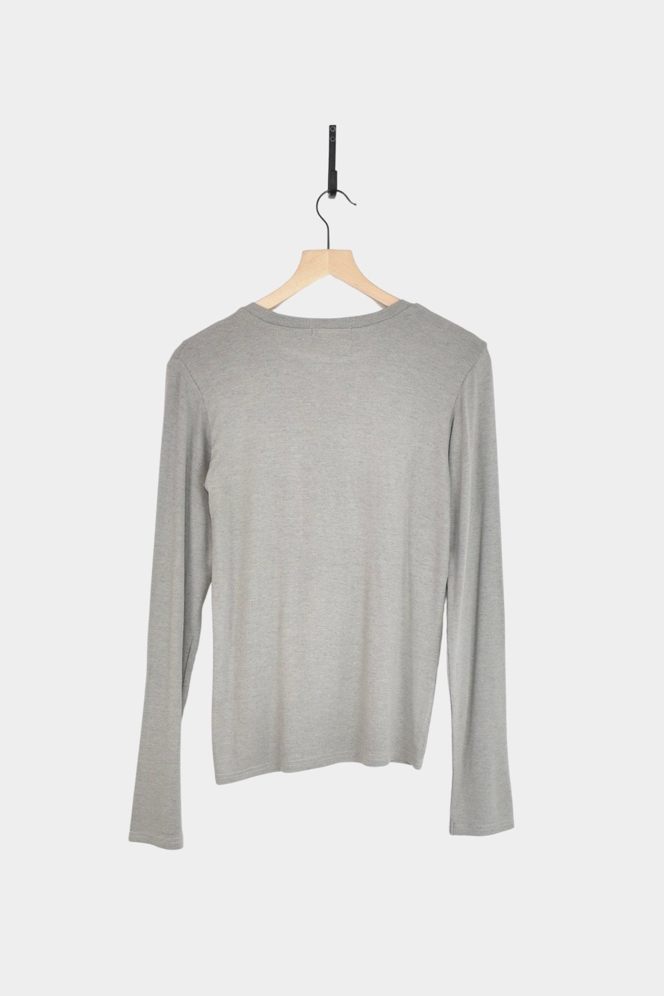 Ichi Antiquités - Rib Crew Neck - Gray - YUCCA, ageless fashion, Japanese clothing for women, at the moment clothes.