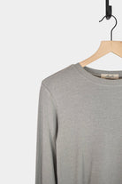 Ichi Antiquités - Rib Crew Neck - Gray - YUCCA, ageless fashion, Japanese clothing for women, at the moment clothes.