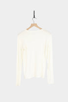 Ichi Antiquités - Rib Crew Neck - Ivory - YUCCA, ageless fashion, Japanese clothing for women, at the moment clothes.