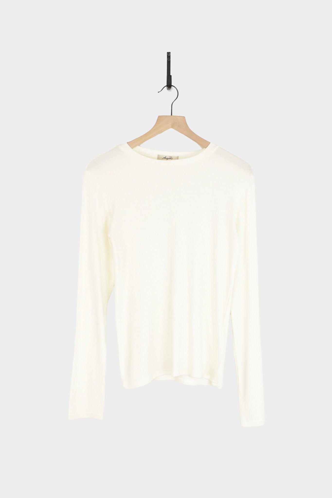 Ichi Antiquités - Rib Crew Neck - Ivory - YUCCA, ageless fashion, Japanese clothing for women, at the moment clothes.