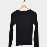 Rib Knit Pullover, Black
