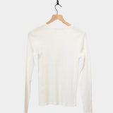 Rib Knit Pullover, White
