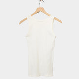 Rib Knit Tank Top, White