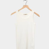 Rib Knit Tank Top, White