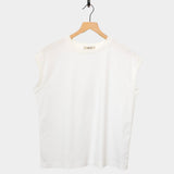 Sleeveless Cotton Knit Pullover, White