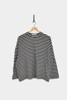 Ichi Antiquités - Stripe Pullover - Charcoal/Ivory - YUCCA, ageless fashion, Japanese clothing for women.
