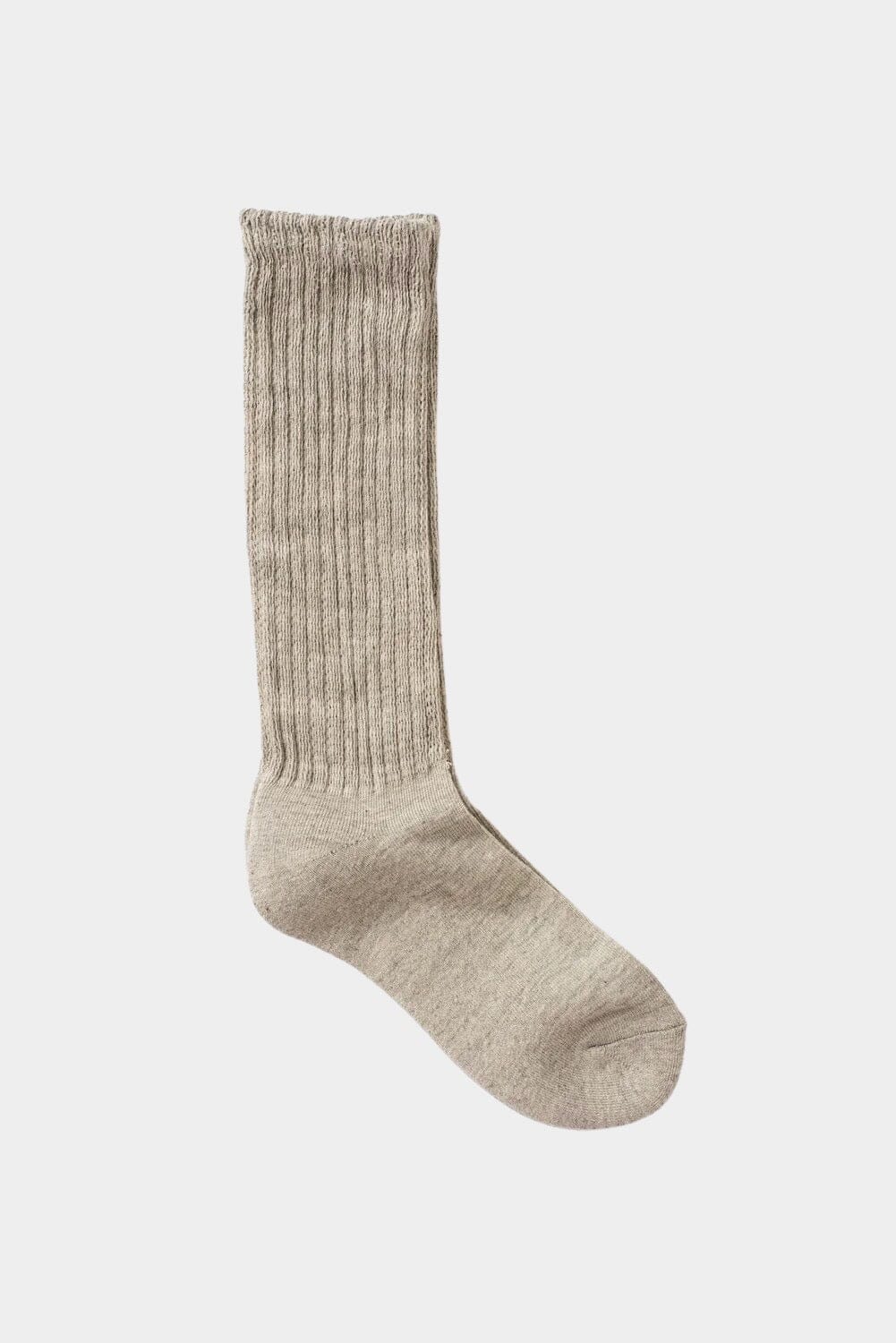 Ichi Antiquités - Undyed Ribbed Cotton Socks - Grey - Socks - YUCCA, cozy socks, Japanese socks, undyed socks.
