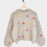 Ichi Antiquités - Wool Hand Knit Pullover - Grey - Knitwear - YUCCA, at the moment clothes.
