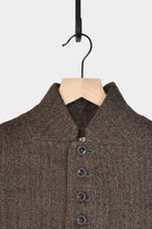 Ichi Antiquites - Wool Herringbone Jacket - Brown - Jackets - YUCCA, ageless fashion, Japanese clothing for women.