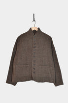 Ichi Antiquites - Wool Herringbone Jacket - Brown - Jackets - YUCCA, ageless fashion, Japanese clothing for women.
