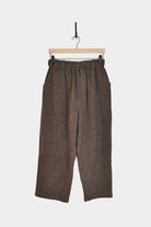 Ichi Antiquites - Wool Herringbone Pants - Brown - Pants - YUCCA, ageless fashion, Japanese clothing for women.