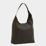IL BISONTE classic leather shoulder bag black front view