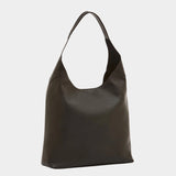 IL BISONTE classic leather shoulder bag black front view