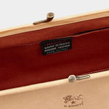 IL BISONTE Manuela leather clutch natural interior view