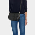 IL BISONTE structured leather crossbody bag black shoulder styling