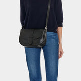IL BISONTE structured leather crossbody bag black shoulder styling