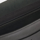 IL BISONTE black leather crossbody bag worn crossbody on model