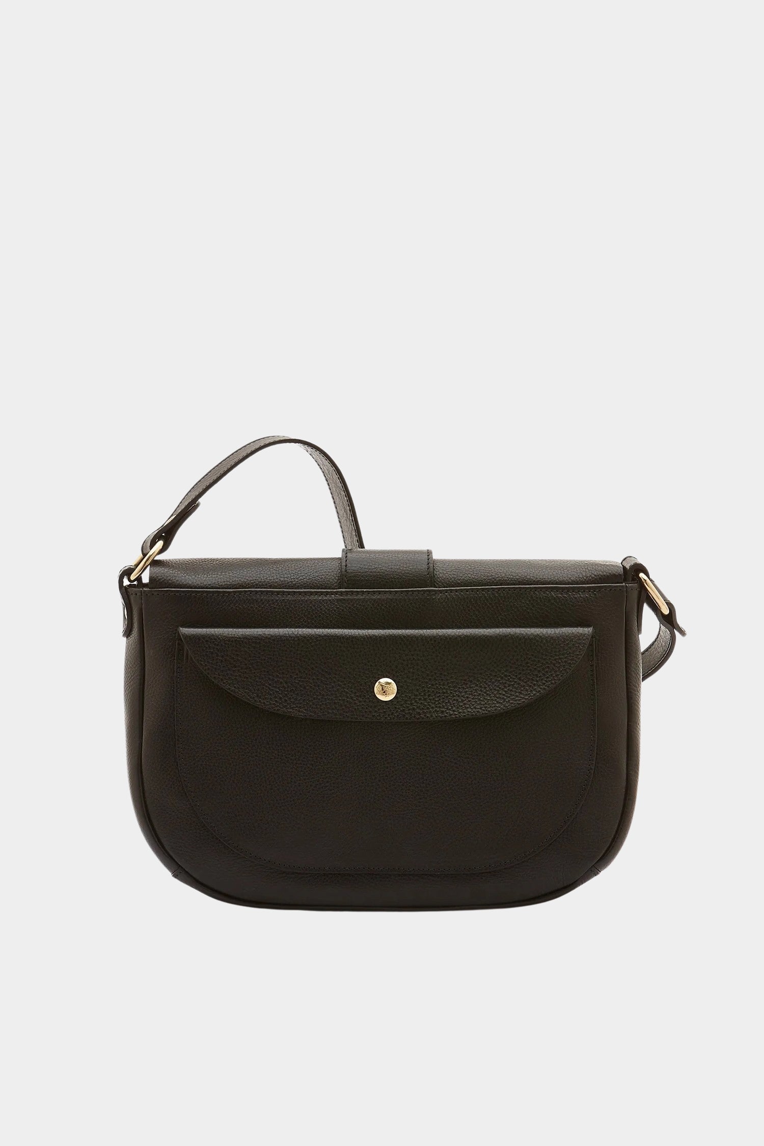 IL BISONTE structured leather crossbody bag black back view strap