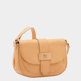 IL BISONTE structured leather crossbody bag natural front view