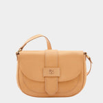 IL BISONTE natural leather crossbody bag flap closure detail