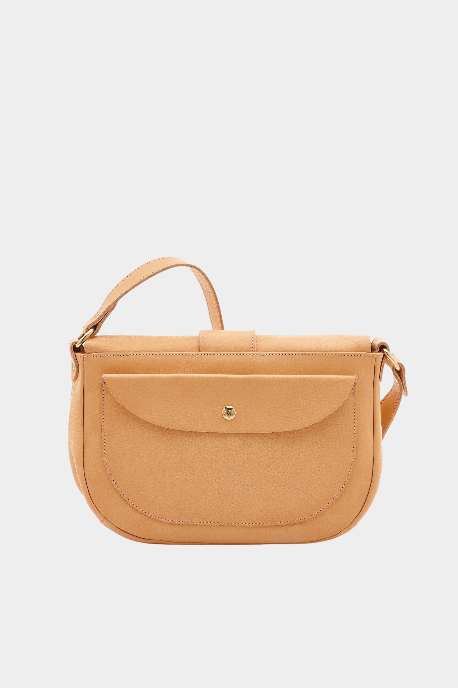 IL BISONTE structured leather crossbody bag natural back view strap