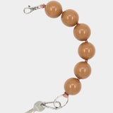 Ina Seifart XL Keychain Mocha oversized wooden beaded keychain with metal clasp