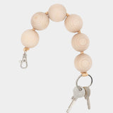 Ina Seifart XL Keychain Natural oversized wooden beaded keychain with metal clasp