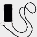 Ina Seifart Handykette Phone Necklace Black wooden beaded crossbody phone strap
