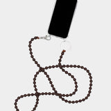 Ina Seifart Handykette Phone Necklace Brown wooden beaded crossbody phone strap