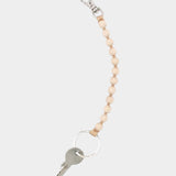 Ina Seifart Perlen Short Keychain Natural wooden beaded keychain with metal clasp