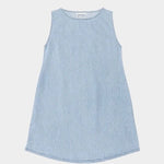 Jungmaven Baez Summer Denim Dress Light flat lay front light wash hemp denim dress
