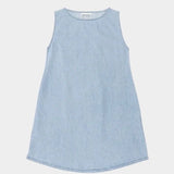 Jungmaven Baez Summer Denim Dress Light flat lay front light wash hemp denim dress