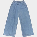 Jungmaven Disco Denim Pant Light front view wide leg hemp cotton pull on pants