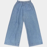 Jungmaven Disco Denim Pant Light front view wide leg hemp cotton pull on pants