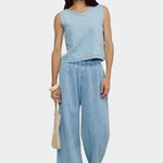 Jungmaven Disco Denim Pant Light styled wide leg hemp cotton pants with elastic waist