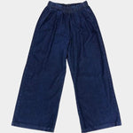Jungmaven Disco Denim Pant in Dark Wash flat lay highlighting the relaxed wide leg silhouette