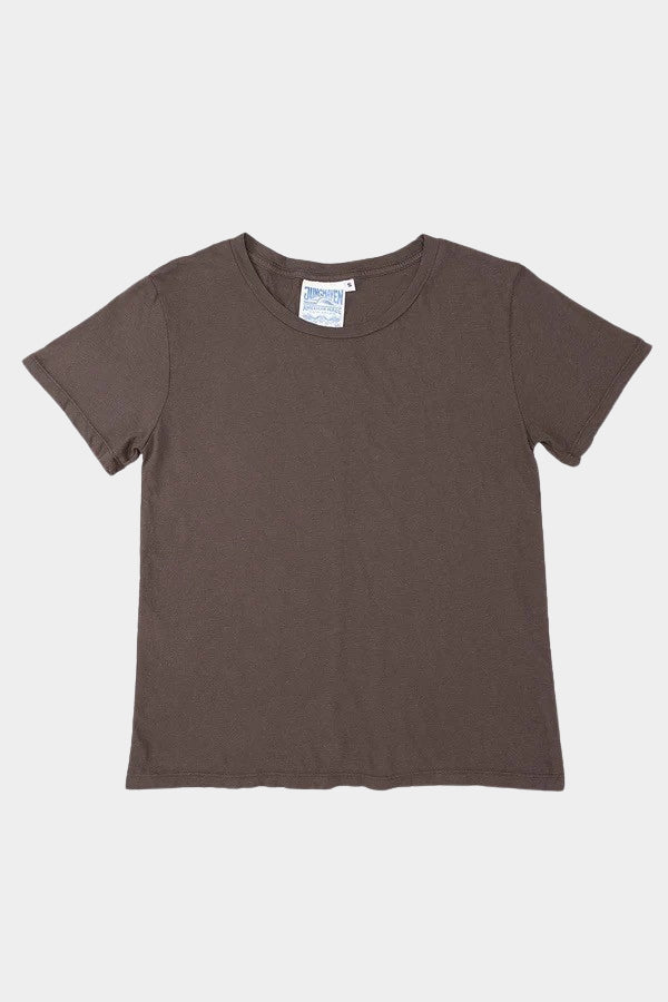 Jungmaven Ojai Tee in Coffee Bean brown, front product view on white