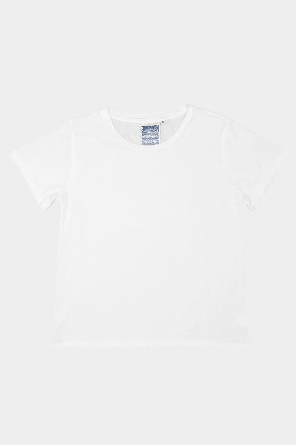 Jungmaven Ojai tee washed white hemp cotton t shirt front view