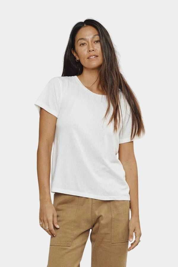 Jungmaven Ojai tee washed white worn relaxed fit short sleeve tee