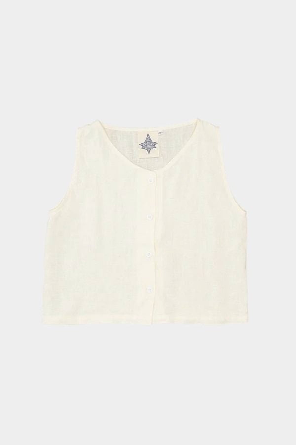Jungmaven light hemp sleeveless vest front button tank product shot