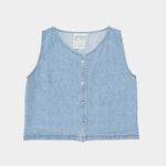 Jungmaven Skyline Summer Denim Vest Light front button tank top